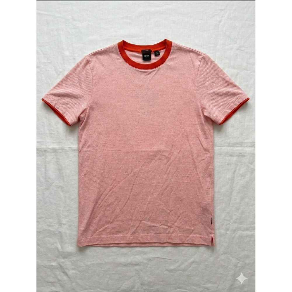 NWT Hugo Boss M Mens Striped T-Shirt Slim Fit Crew Neck Short Sleeve Top